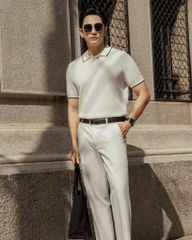 Áo Polo Dệt Kim By Cotton Melange Trắng SS2