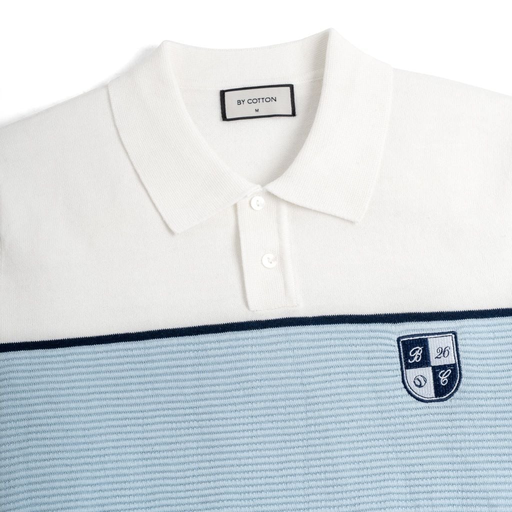 Áo Polo Dệt Kim By Cotton Phối Logo Sọc Ngực