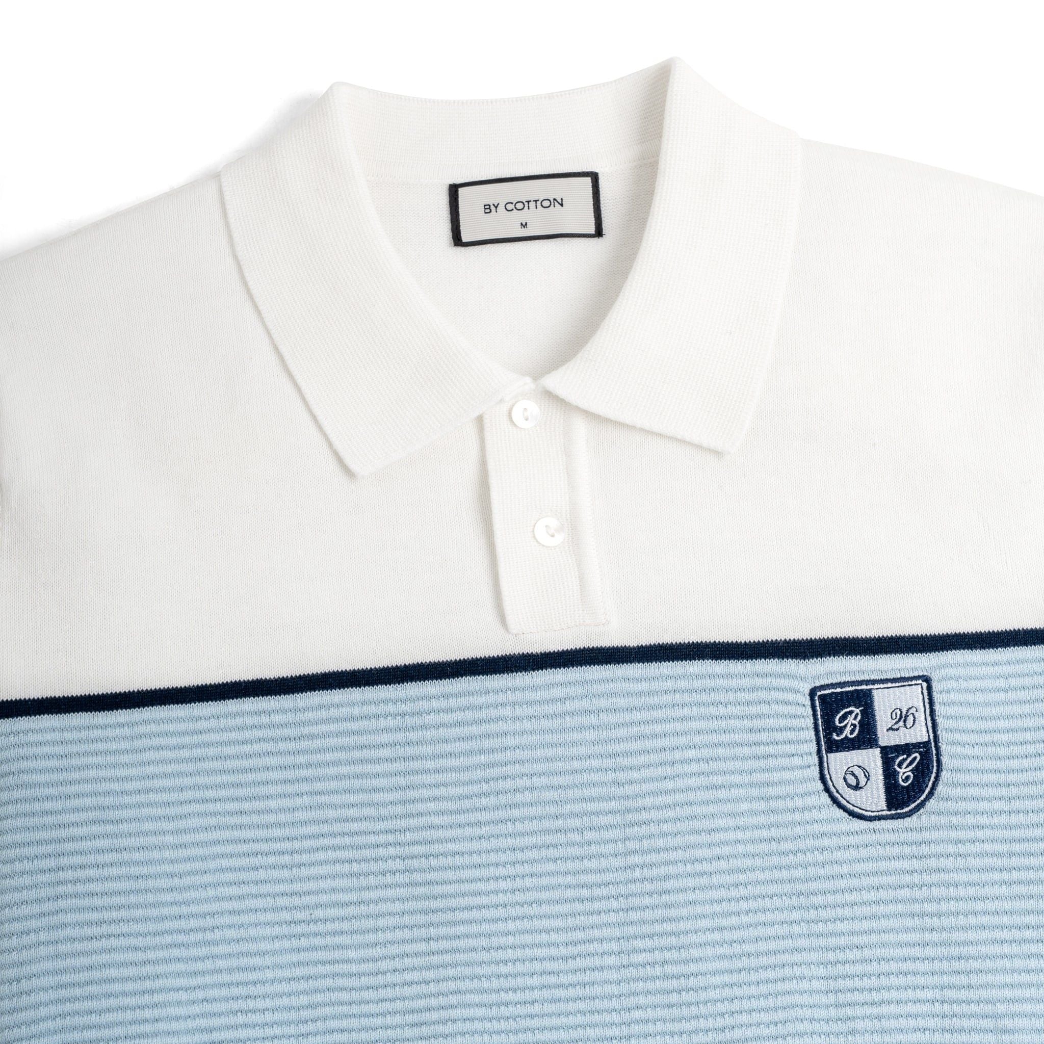 Áo Polo Dệt Kim By Cotton Phối Logo Sọc Ngực