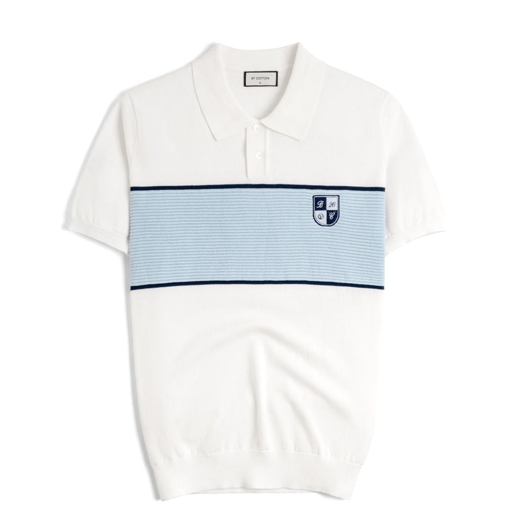 Áo Polo Dệt Kim By Cotton Phối Logo Sọc Ngực