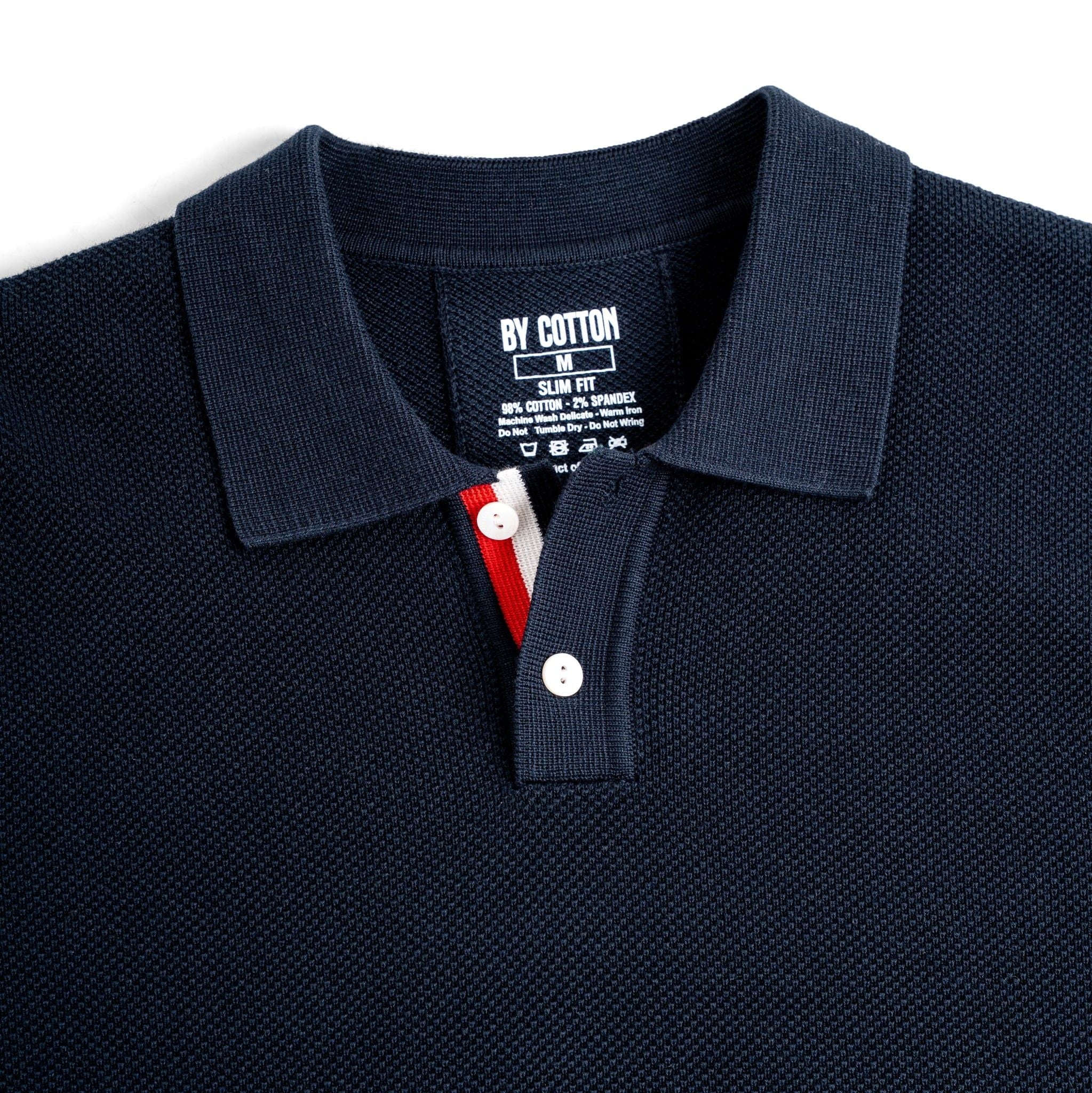 Áo Polo Dệt Kim By Cotton Pima Phối Sọc Lưng