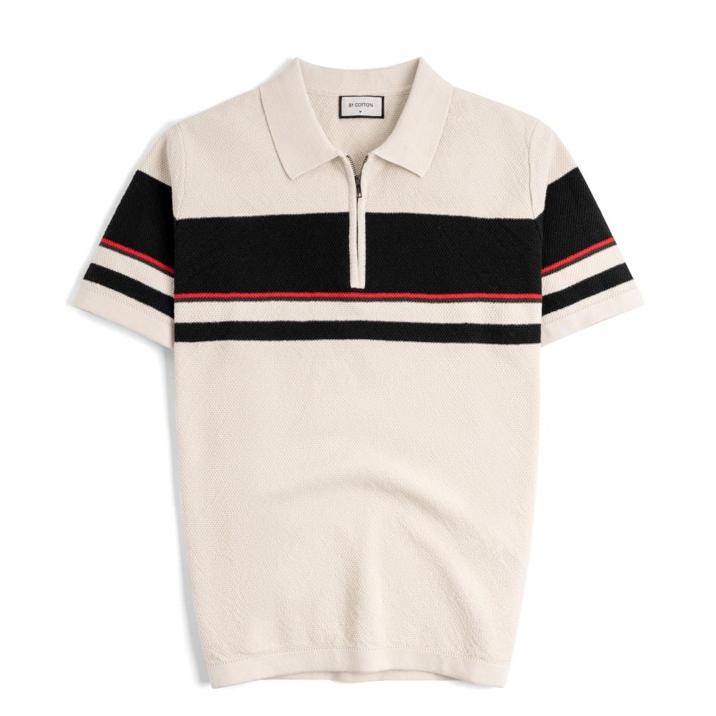 Áo Polo Dệt Kim By Cotton Sọc Ngực SS2