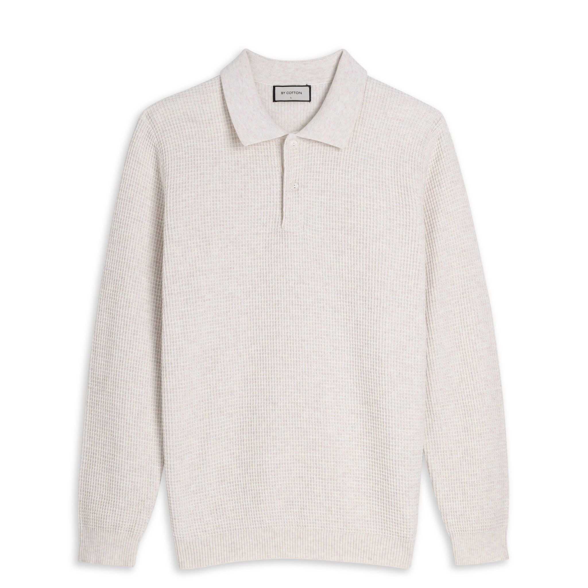 Áo Polo Dệt Kim By Cotton Waffle Tay Dài