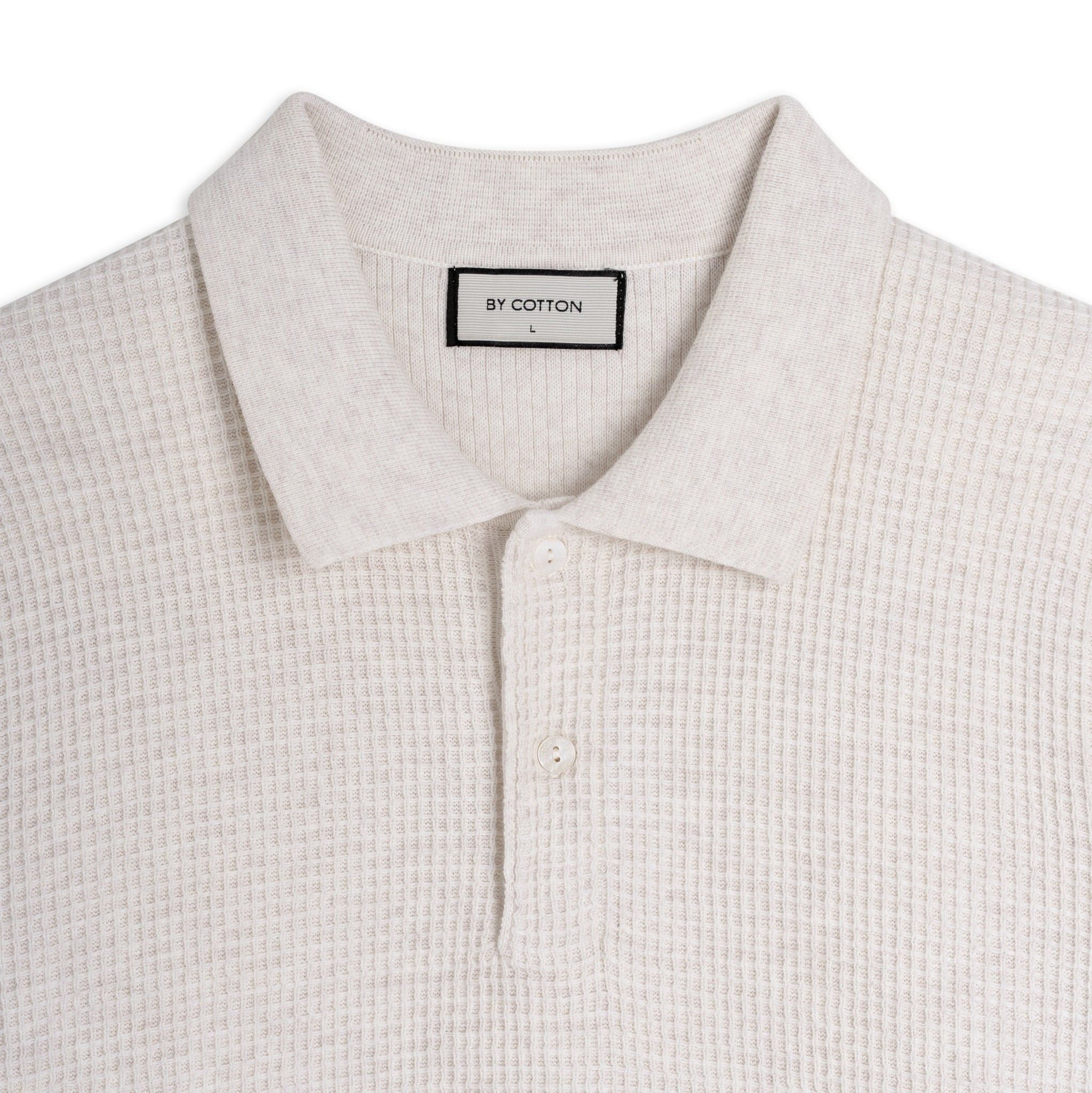 Áo Polo Dệt Kim By Cotton Waffle Tay Dài