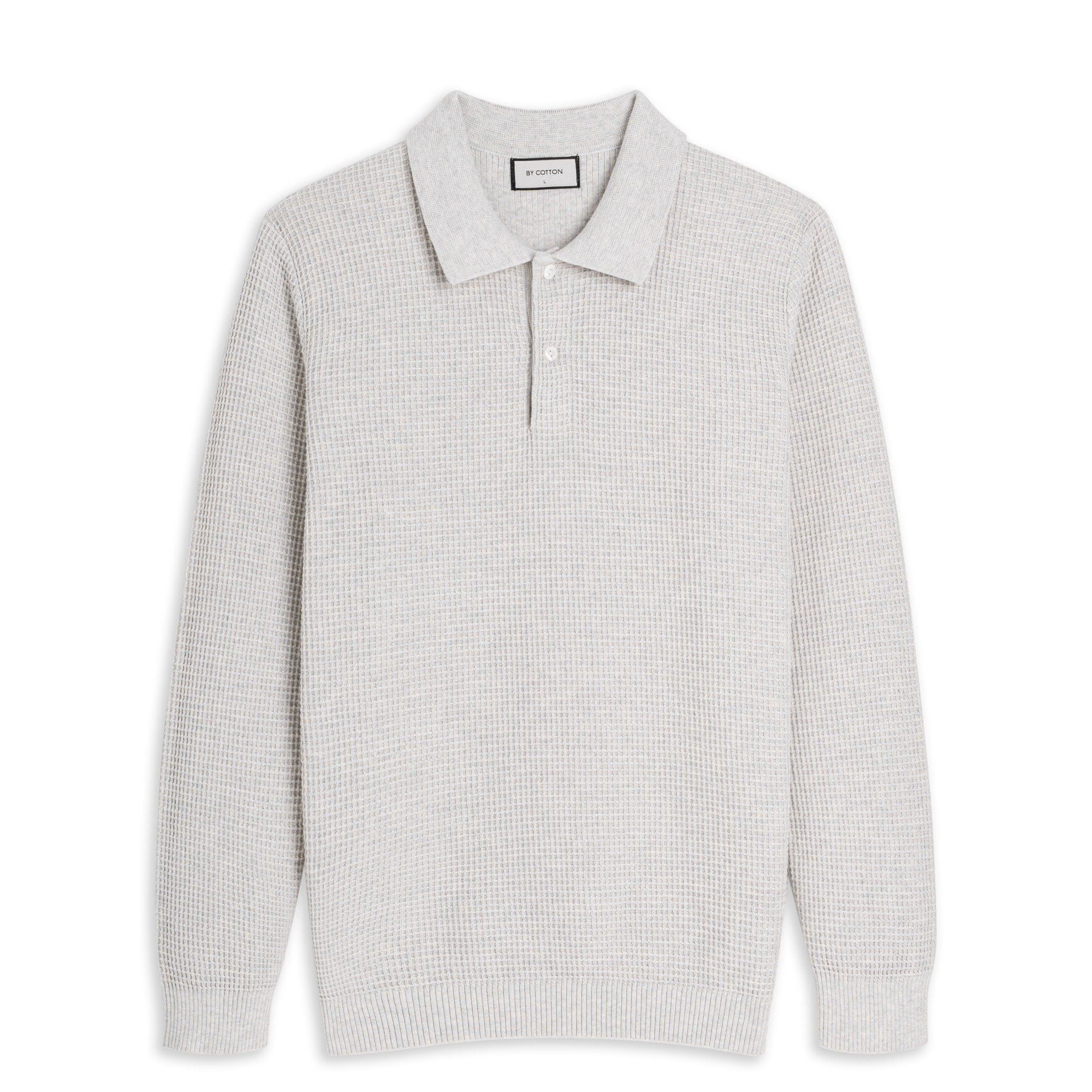 Áo Polo Dệt Kim By Cotton Waffle Tay Dài