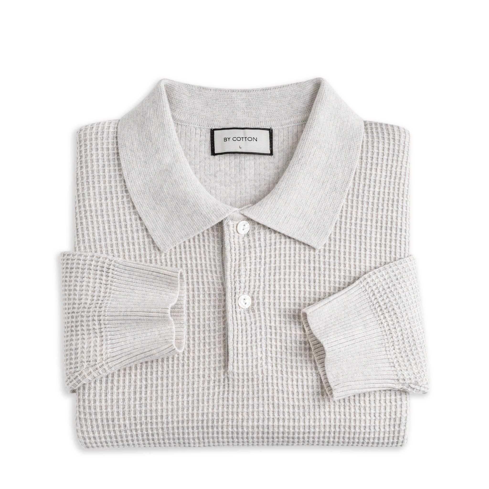 Áo Polo Dệt Kim By Cotton Waffle Tay Dài