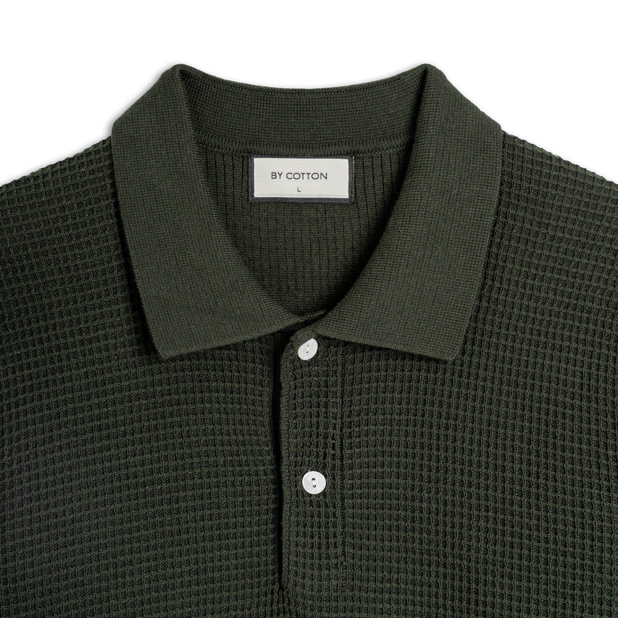 Áo Polo Dệt Kim By Cotton Waffle Tay Dài