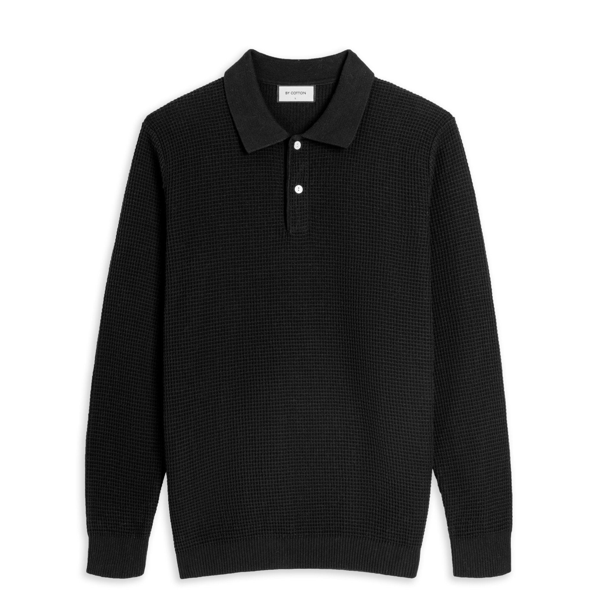 Áo Polo Dệt Kim By Cotton Waffle Tay Dài