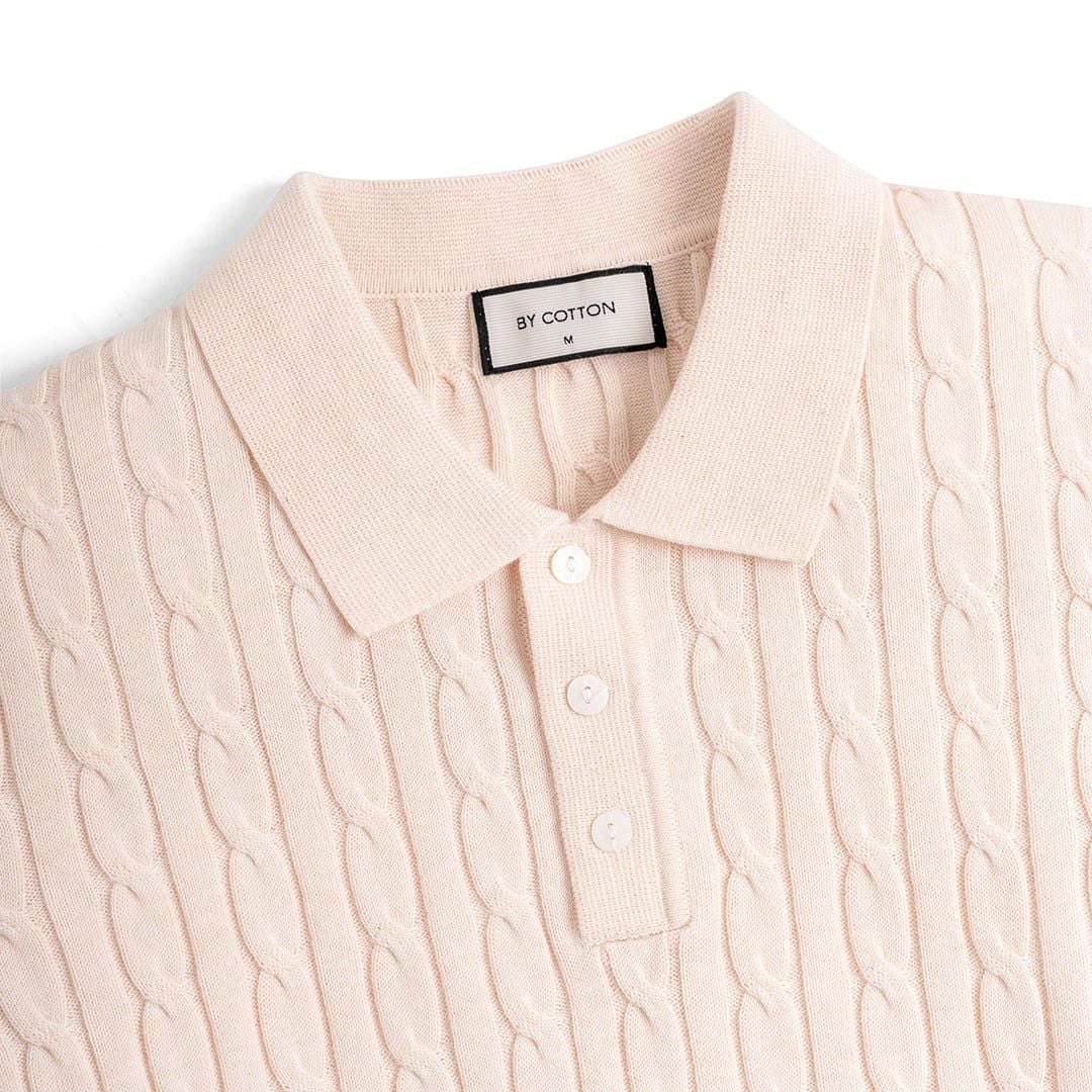 Áo Polo Dệt Kim Cable Knit