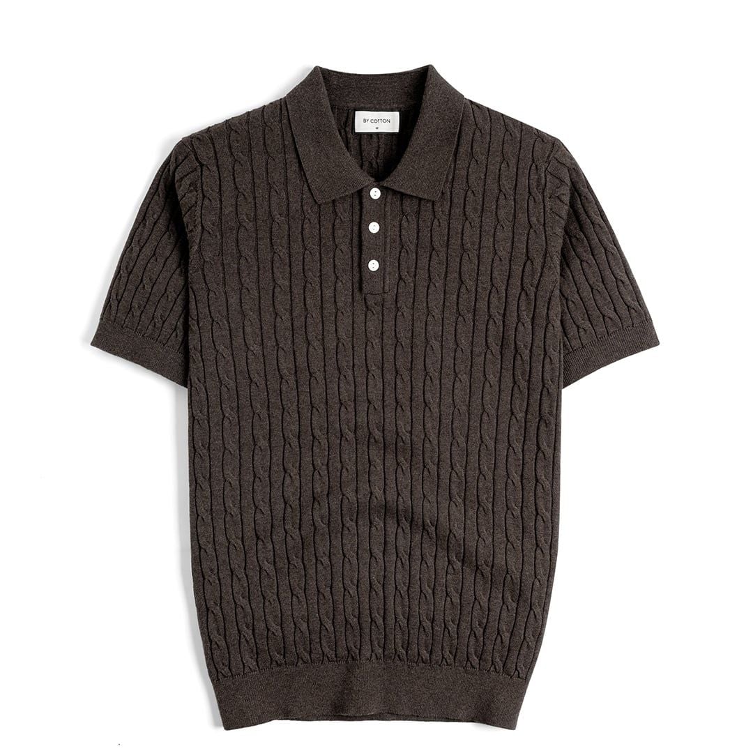 Áo Polo Dệt Kim Cable Knit