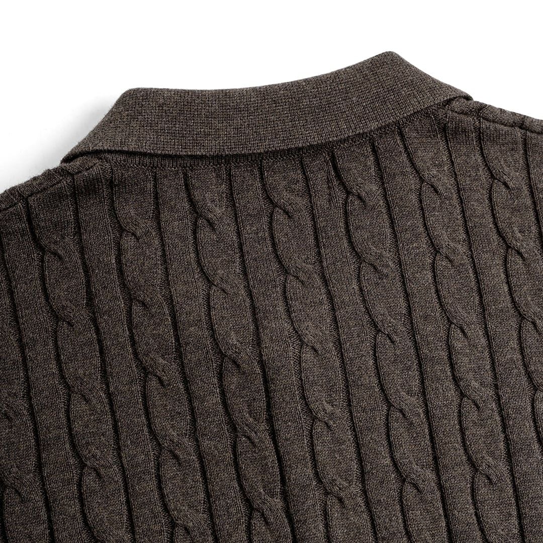 Áo Polo Dệt Kim Cable Knit