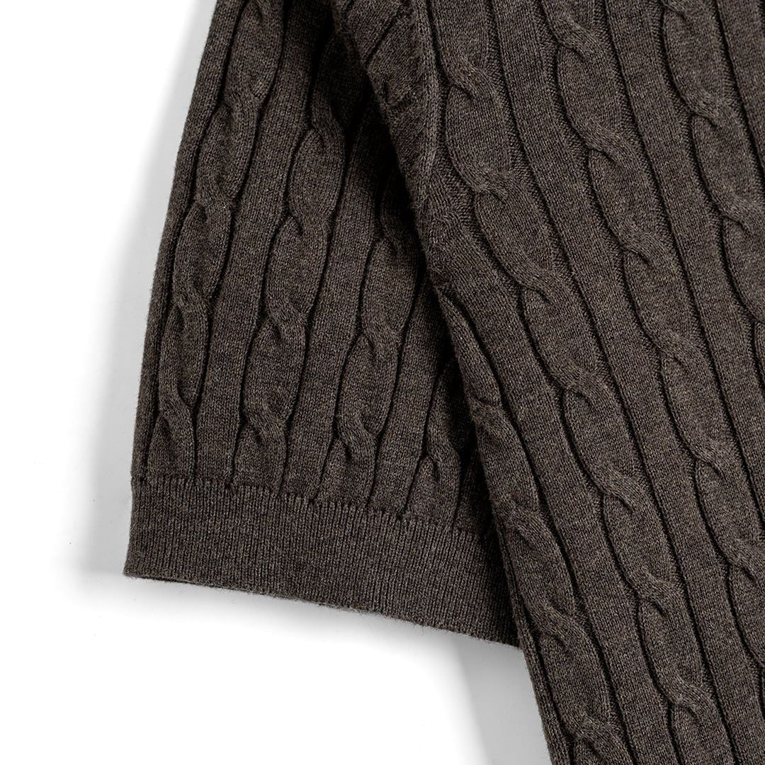 Áo Polo Dệt Kim Cable Knit