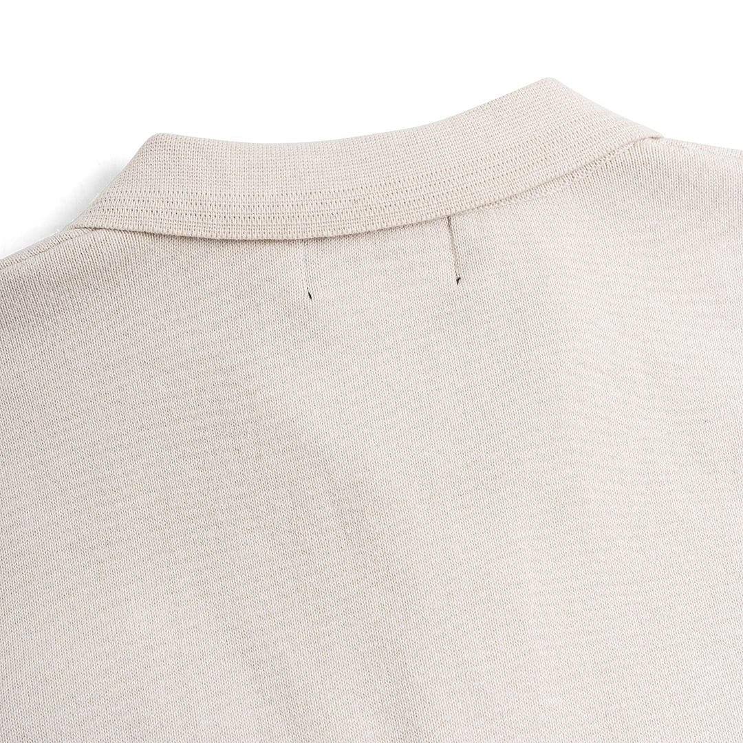 Áo Polo Dệt Kim Cổ Khóa Zip Thêu Logo Đồng Màu