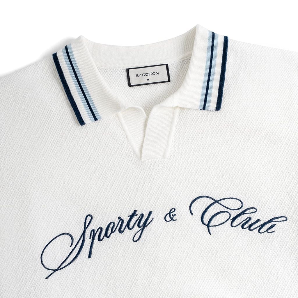 Áo Polo Dệt Kim Thêu Sporty Club Style College SS2