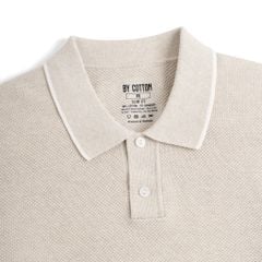 Áo Polo Nam Dệt Kim By Cotton Melange Be SS2