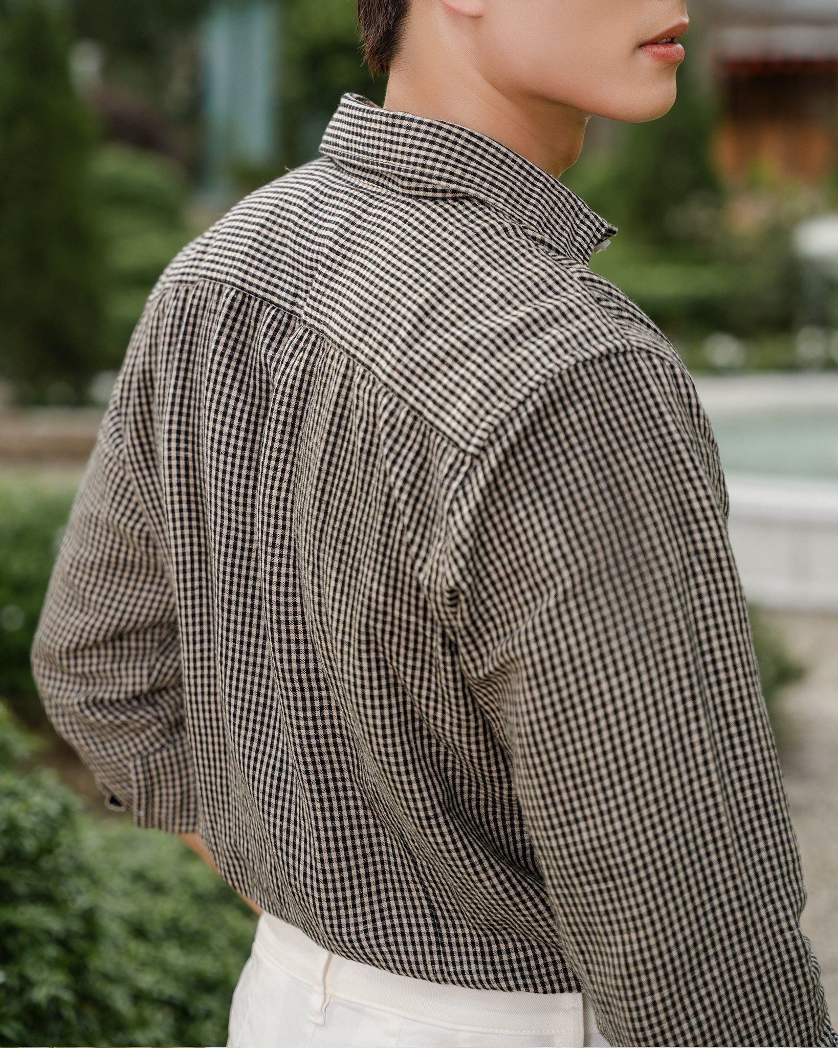 Áo Sơ Mi Nam By Cotton Linen Caro Đen