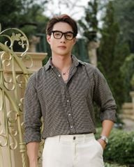 Áo Sơ Mi Nam By Cotton Linen Caro Đen