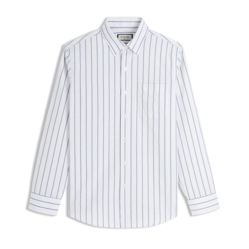Áo Sơ Mi Nam By Cotton Oxford Trắng Sọc