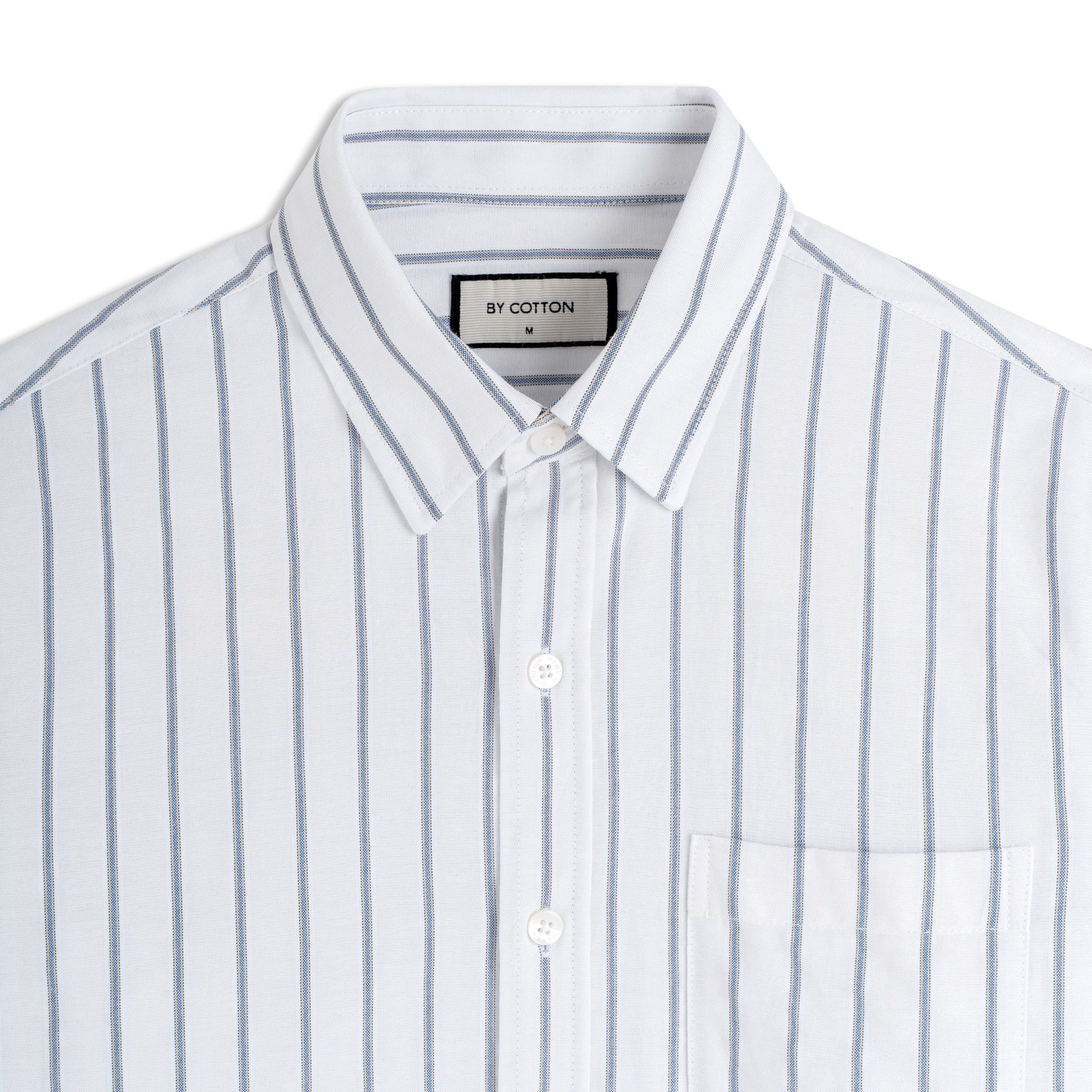 Áo Sơ Mi Nam By Cotton Oxford Trắng Sọc