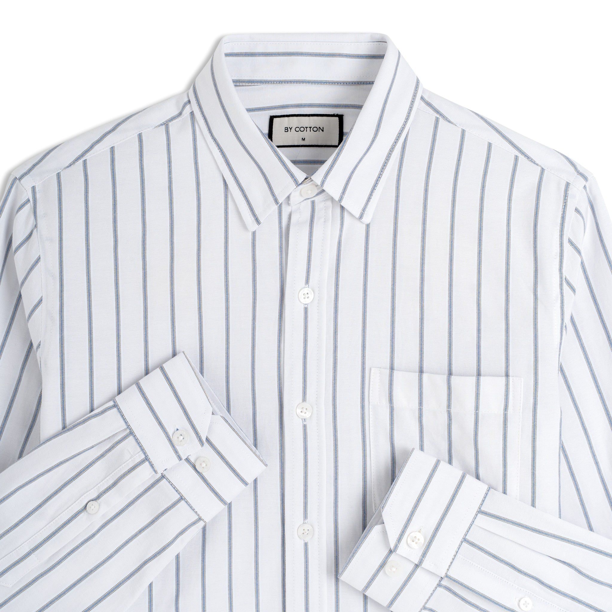 Áo Sơ Mi Nam By Cotton Oxford Trắng Sọc