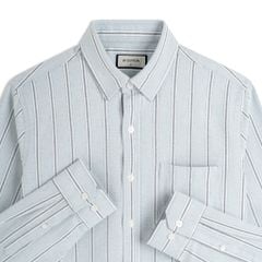 Áo Sơ Mi Nam By Cotton Oxford Xám Sọc