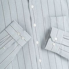 Áo Sơ Mi Nam By Cotton Oxford Xám Sọc