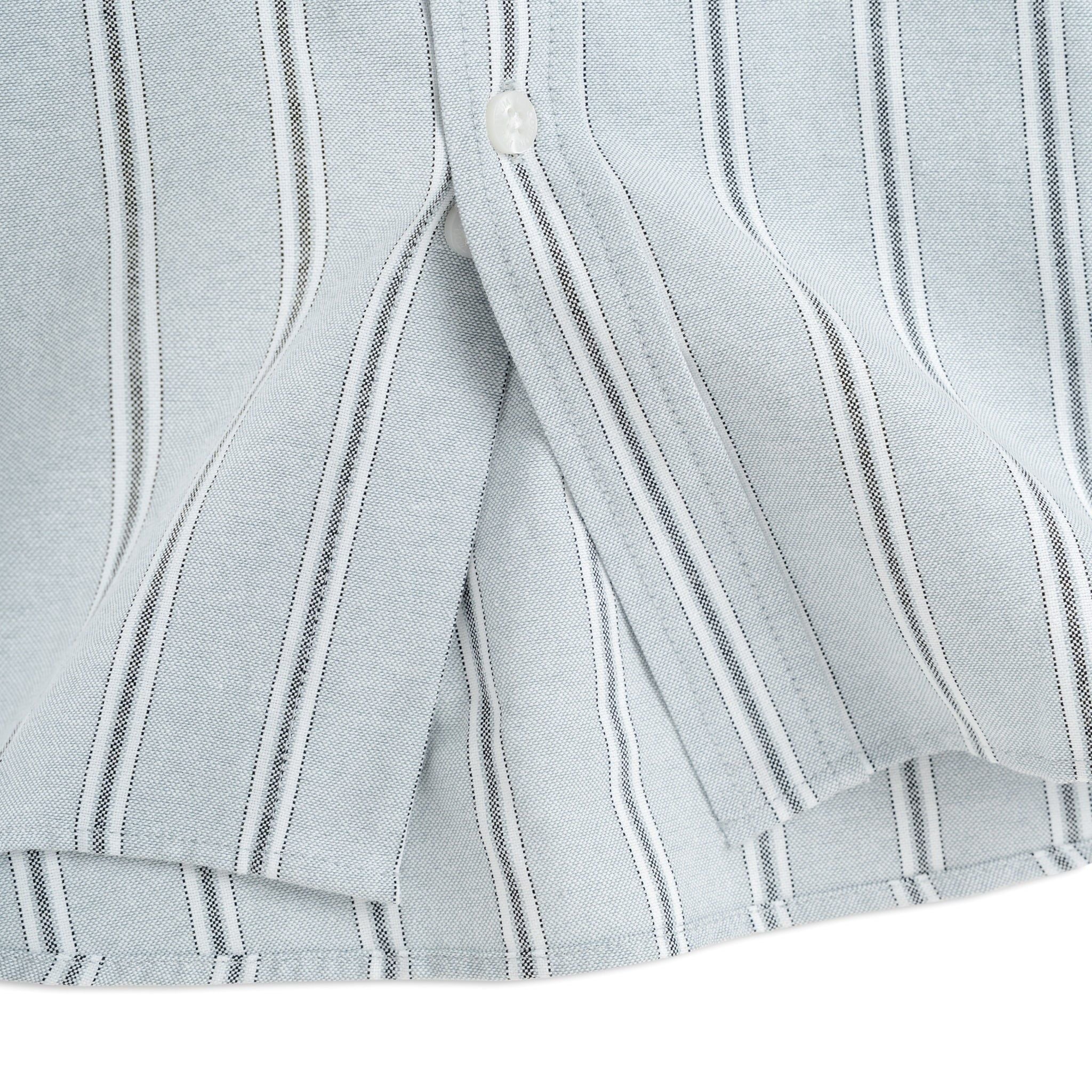 Áo Sơ Mi Nam By Cotton Oxford Xám Sọc