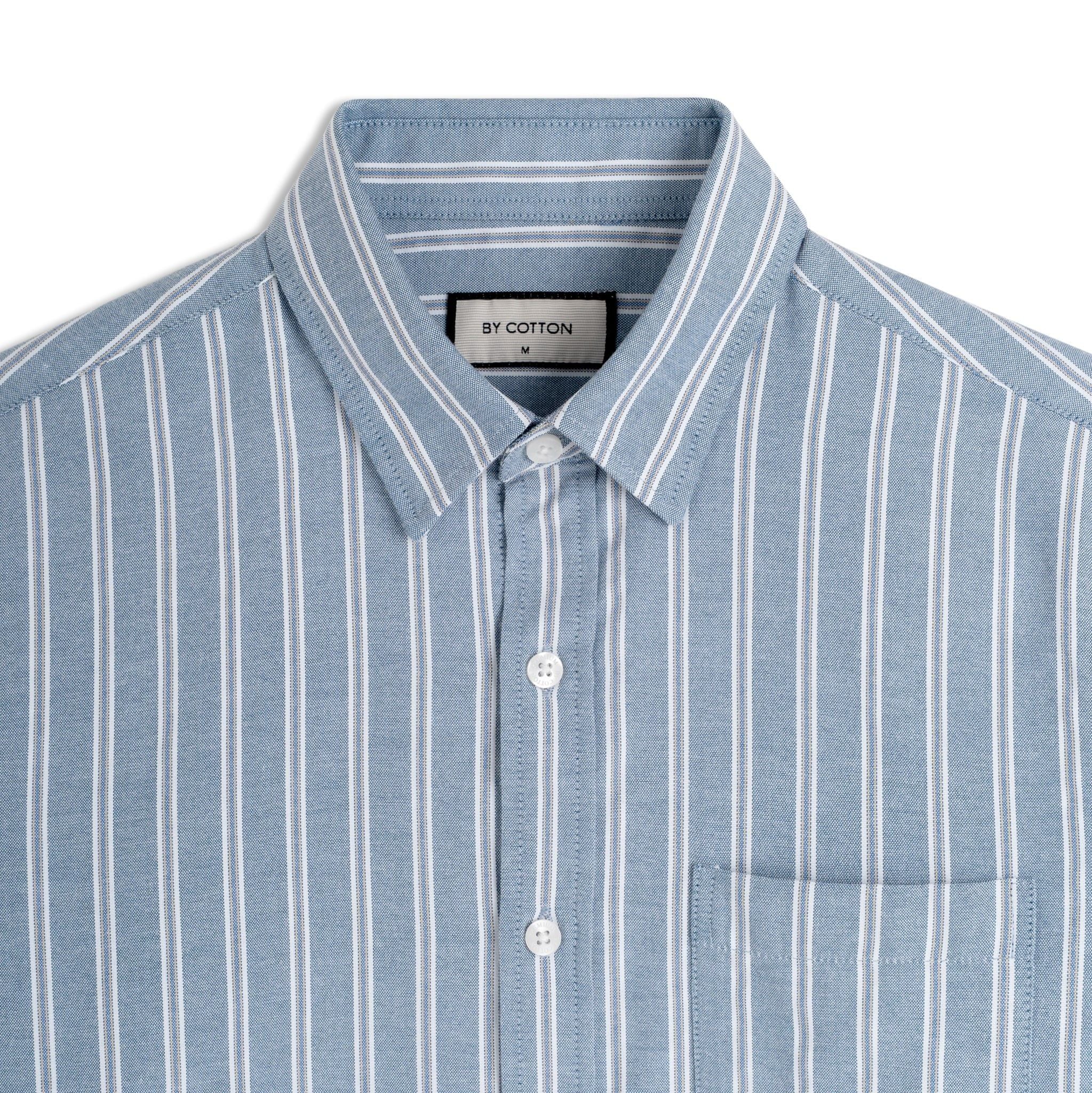 Áo Sơ Mi Nam By Cotton Oxford Xanh Than Sọc