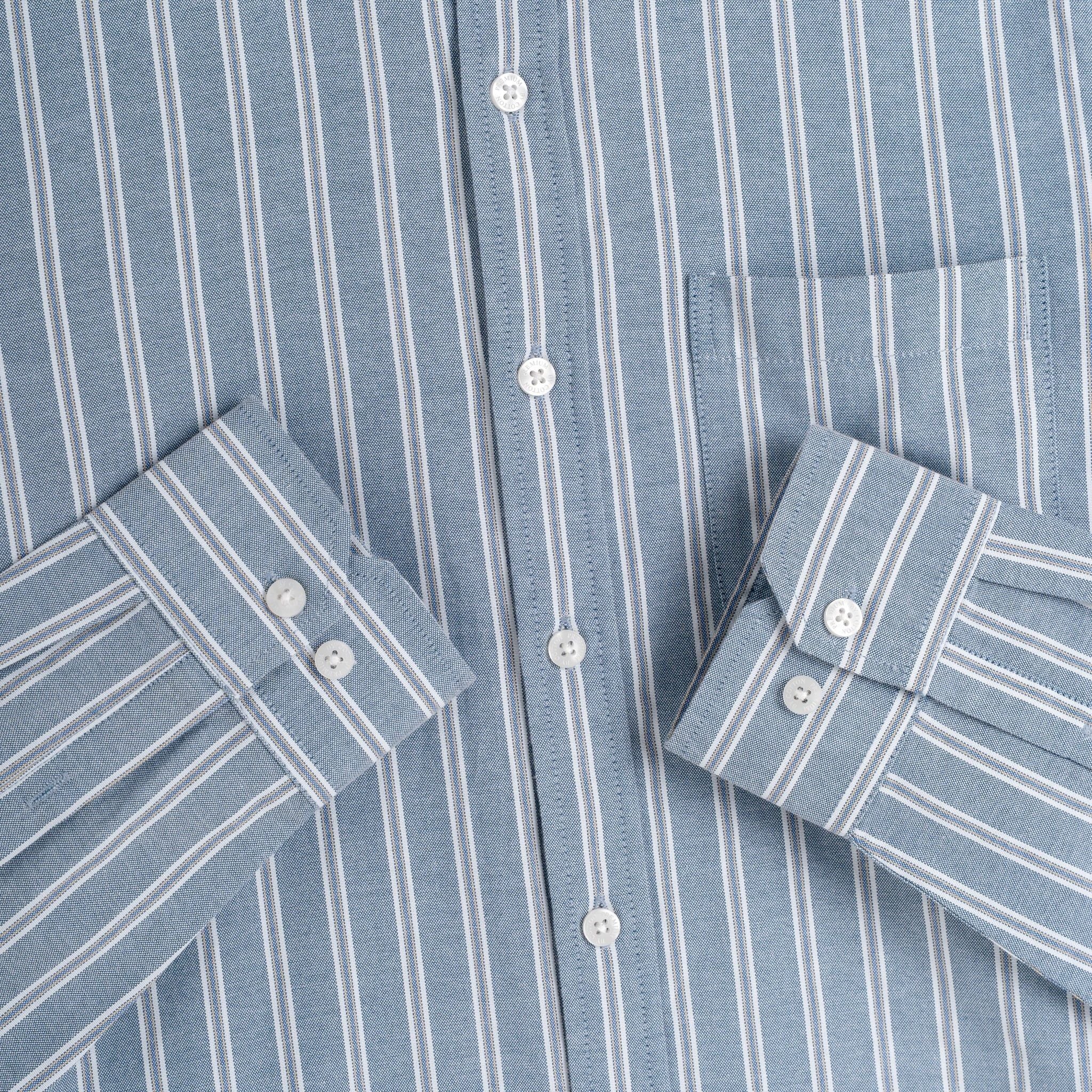 Áo Sơ Mi Nam By Cotton Oxford Xanh Than Sọc