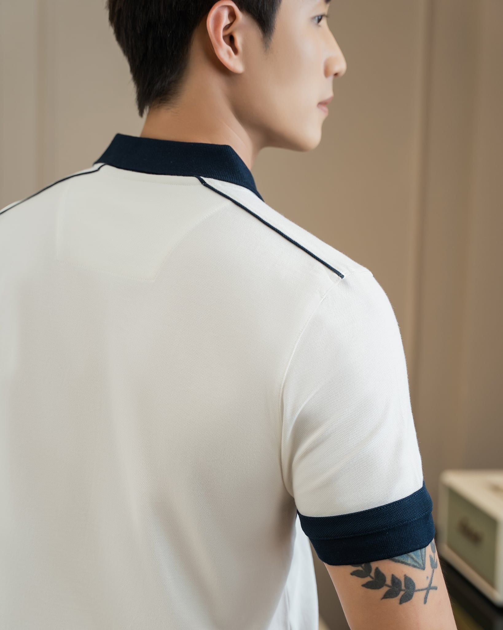 Áo Thun Polo By Cotton In Sọc Ngực Xanh Đen Đỏ