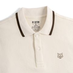 Áo Thun Polo By Cotton Gân Trắng Fox
