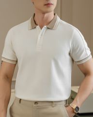Áo Thun Polo By Cotton 2Layer Kem Phối Bo