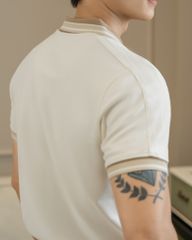 Áo Thun Polo By Cotton 2Layer Kem Phối Bo