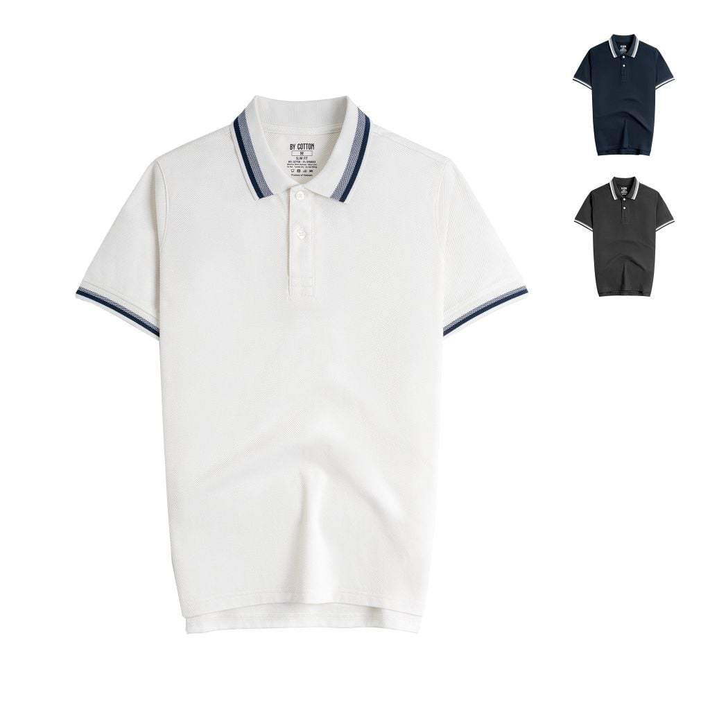 Áo Thun Polo By Cotton Gân Phối Bo