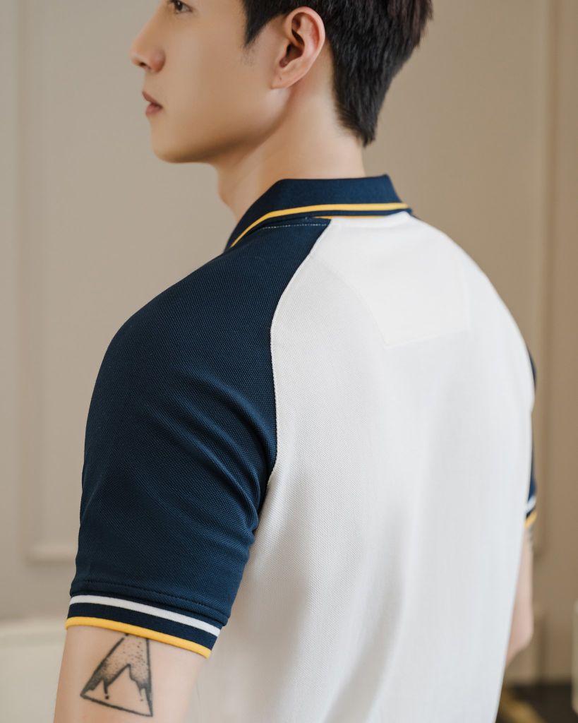 Áo Thun Polo By Cotton Raglan Thêu Fox Phối Bo