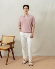 Áo Polo Dệt Kim By Cotton Visco Hồng