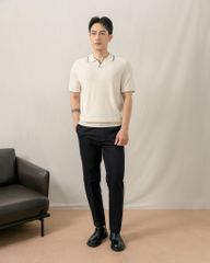 Áo Polo Dệt Kim By Cotton Visco Kem
