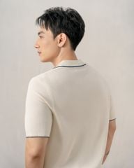 Áo Polo Dệt Kim By Cotton Visco Kem