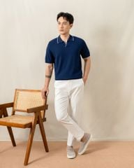Áo Polo Dệt Kim By Cotton Visco Xanh Đen