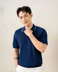 Áo Polo Dệt Kim By Cotton Visco Xanh Đen