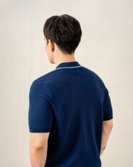 Áo Polo Dệt Kim By Cotton Visco Xanh Đen