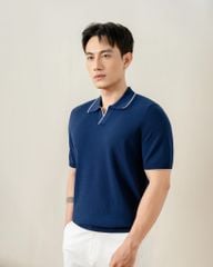 Áo Polo Dệt Kim By Cotton Visco Xanh Đen