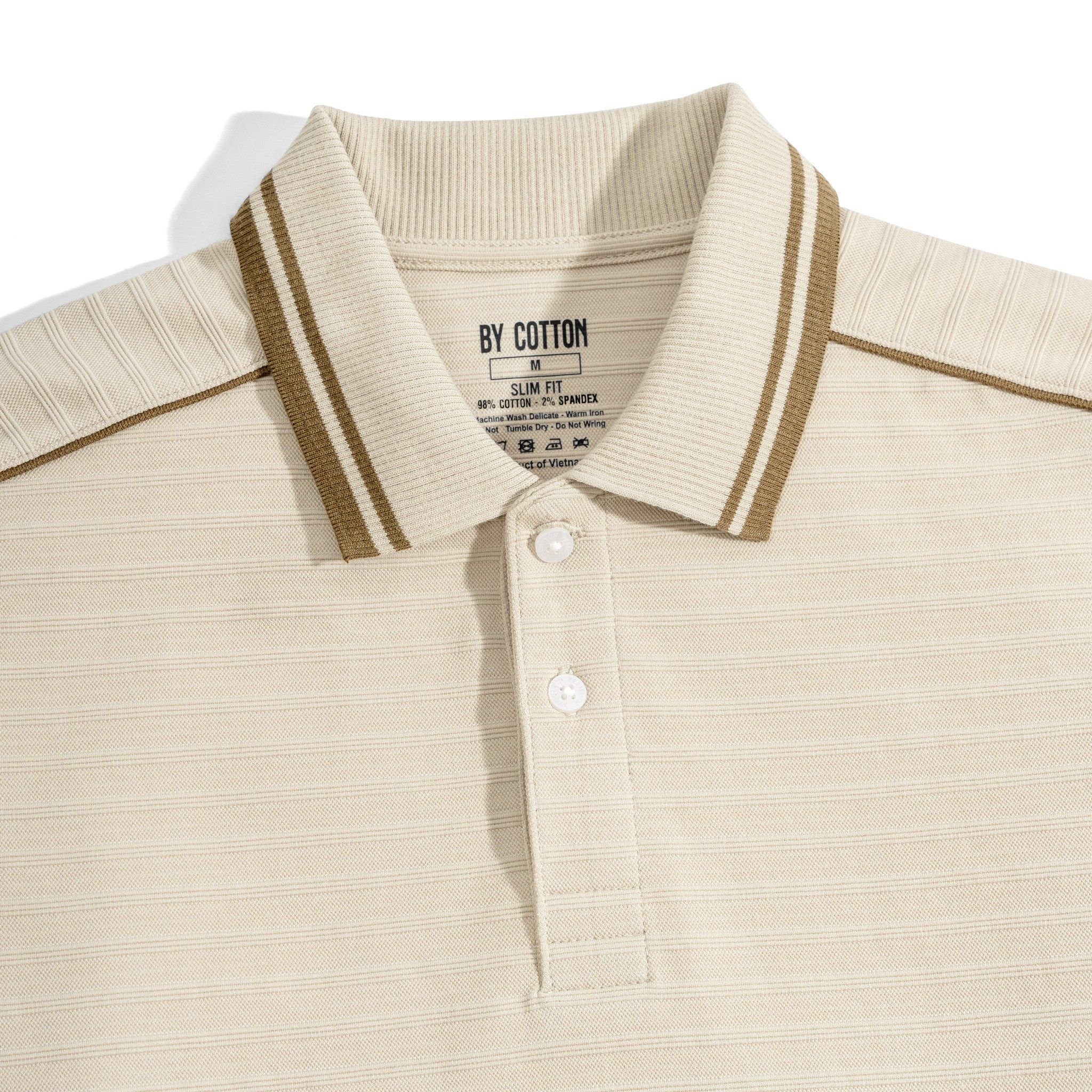 Áo Thun Polo Nam By Cotton Gân Be Viền Vai