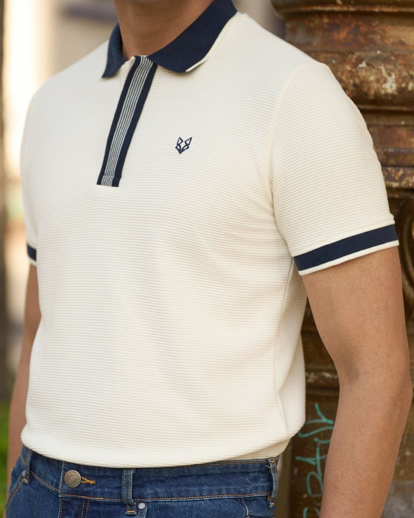 Áo Thun Polo Nam By Cotton Gân Kem Thêu Fox Phối Bo