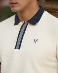 Áo Thun Polo Nam By Cotton Gân Kem Thêu Fox Phối Bo