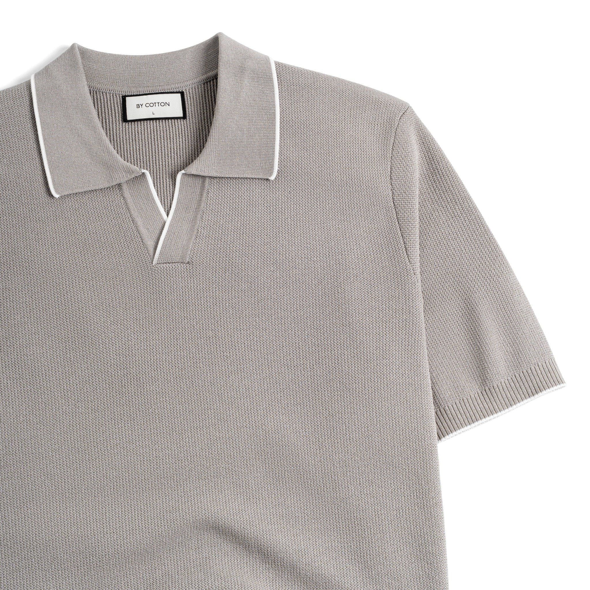 Áo Polo Dệt Kim By Cotton Visco Nâu Xám