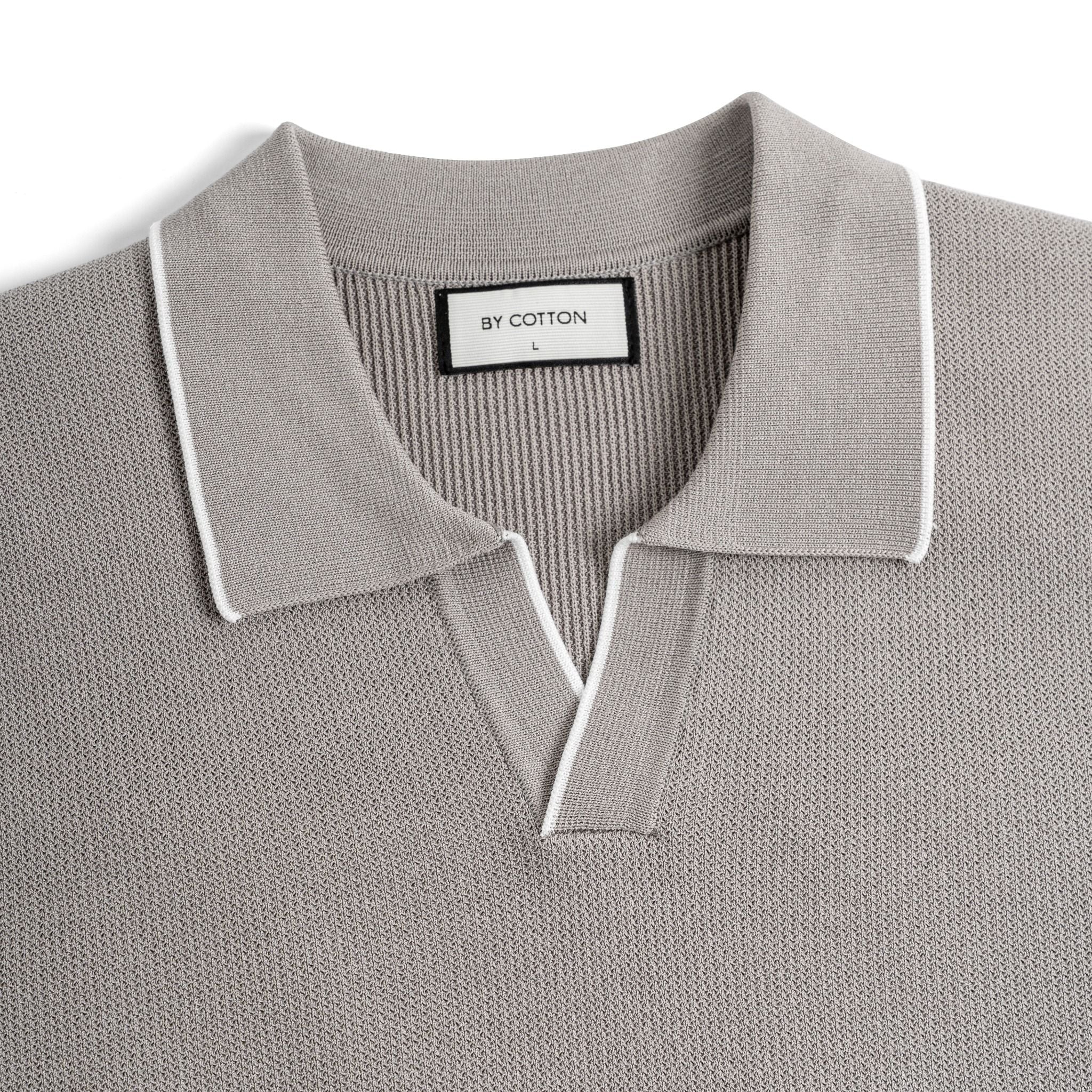 Áo Polo Dệt Kim By Cotton Visco Nâu Xám