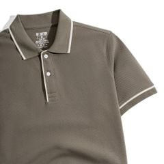 Áo Thun Polo Nam By Cotton Pique 3.0 - Nâu Rêu Viền Bo