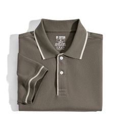 Áo Thun Polo Nam By Cotton Pique 3.0 - Nâu Rêu Viền Bo
