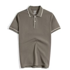 Áo Thun Polo Nam By Cotton Pique 3.0 - Nâu Rêu Viền Bo